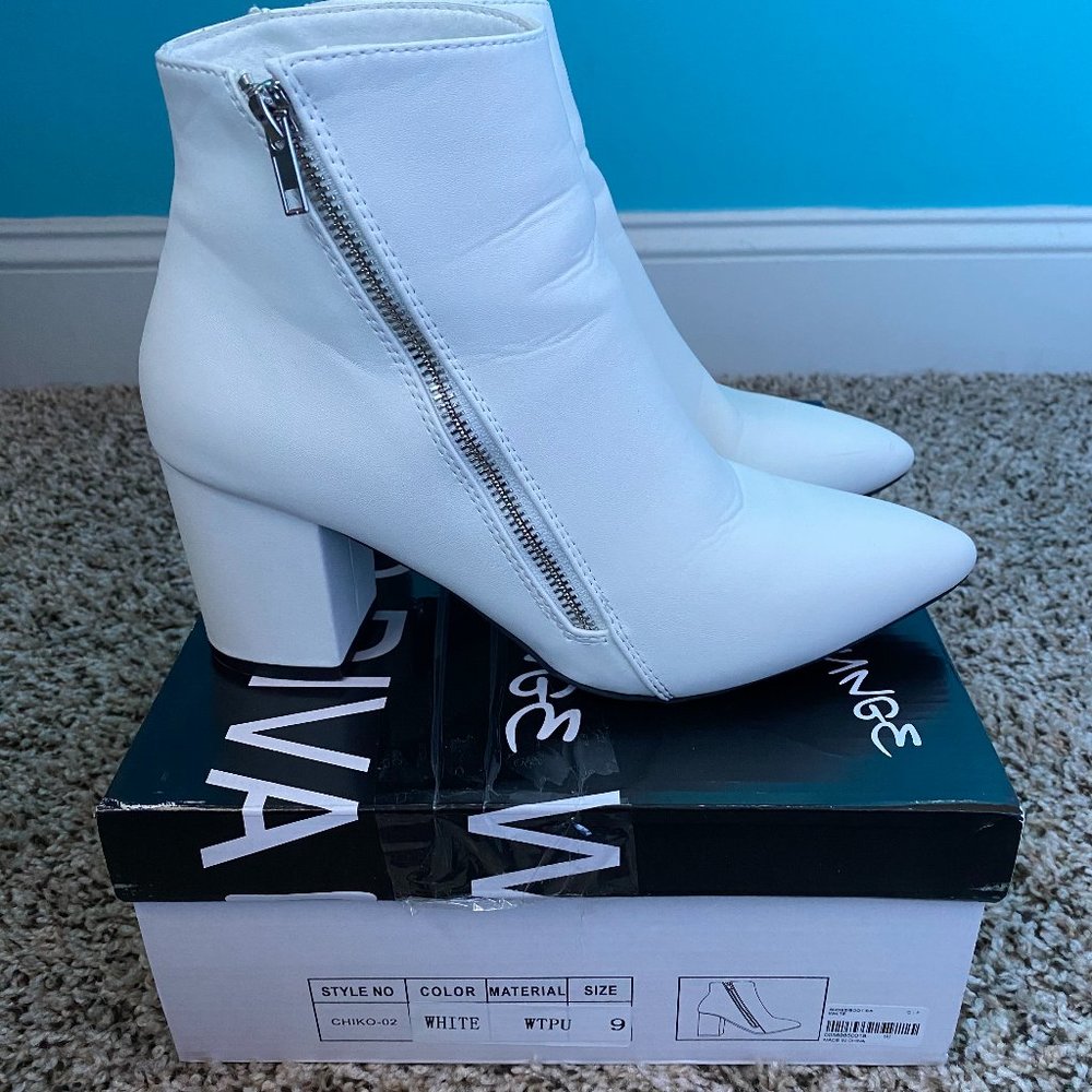 Wild Diva White Heeled Bootie